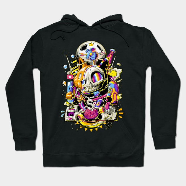 skull cat Hoodie by bpkardijan